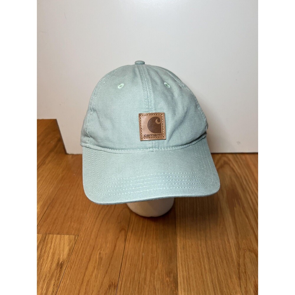 Carhartt Hat Cap Strap Back One Size Green Canvas Dad Baseball Mens Casual